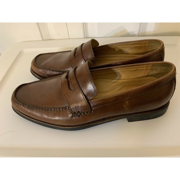 Johnston & Murphy Men’s Sz 9 1/2 M‎ Ainsworth Brown Sheepskin Penny Loafer Shoe - Picture 4 of 9